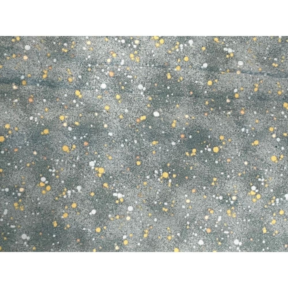 Abstract‎ Dusty Blue & Yellow Speckled Fabric 36" x 18" Cotton